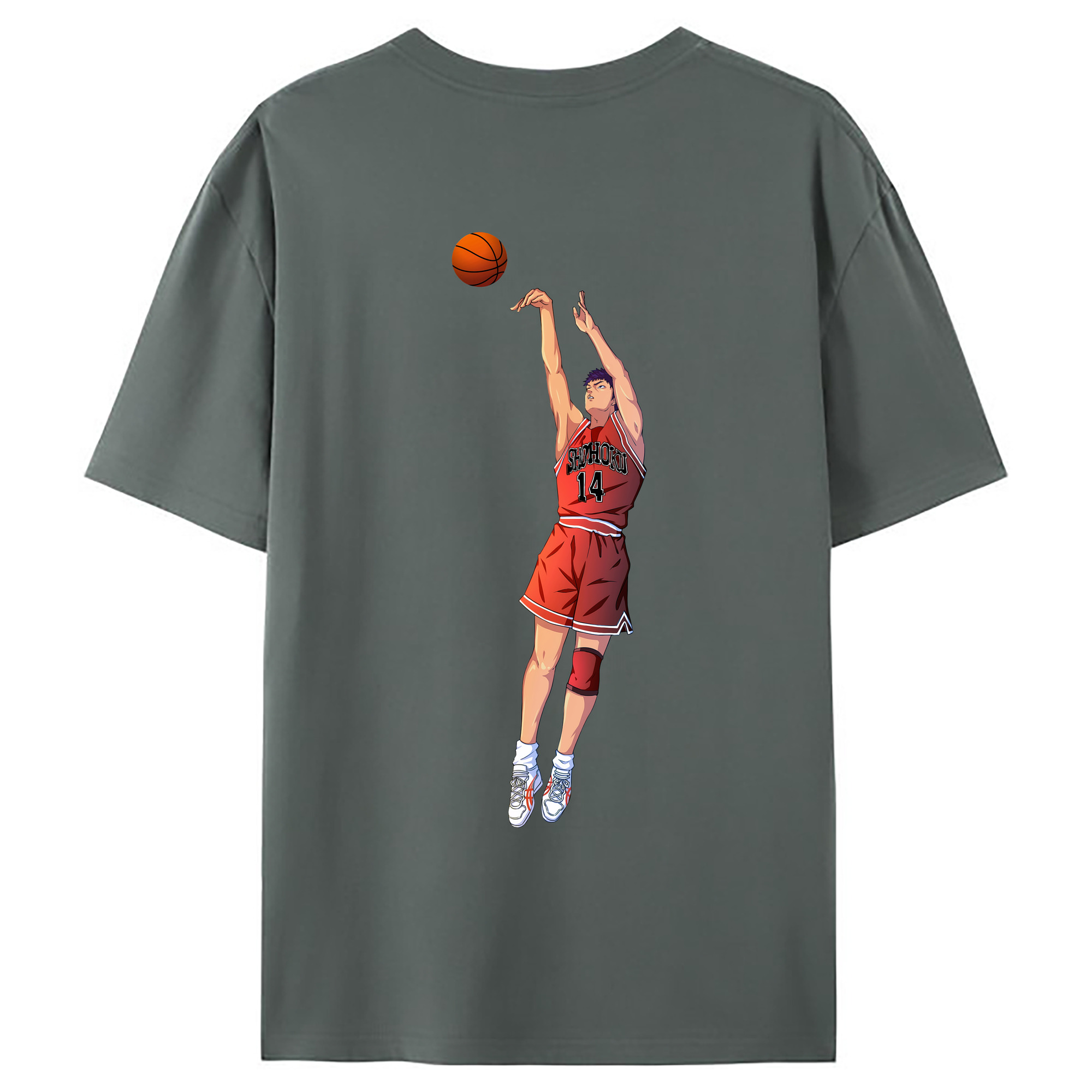 （画像用） SLAM DUNK／スラムダンク 綿100％ メンズ半袖Tシャツ（バックプリント） 通気性